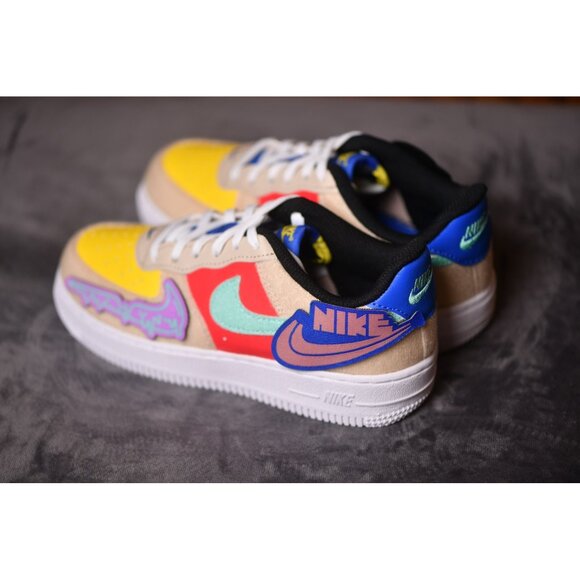 New! Size: 3 Kid |Nike Air Force 1 Low Multi-Color Velcro| DZ2807-100 RARE SIZE - Picture 11 of 16